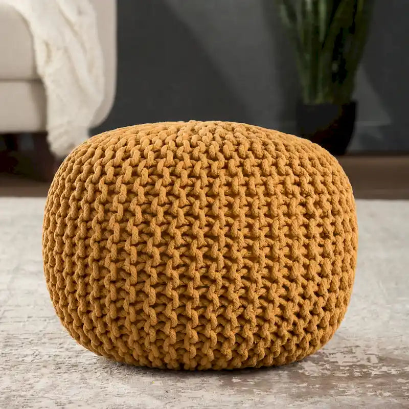 Pouf rotondo trapuntato