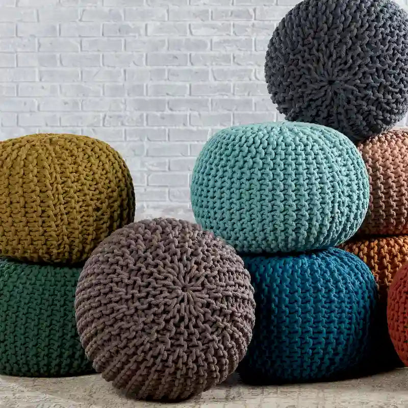 Pouf rotondo trapuntato