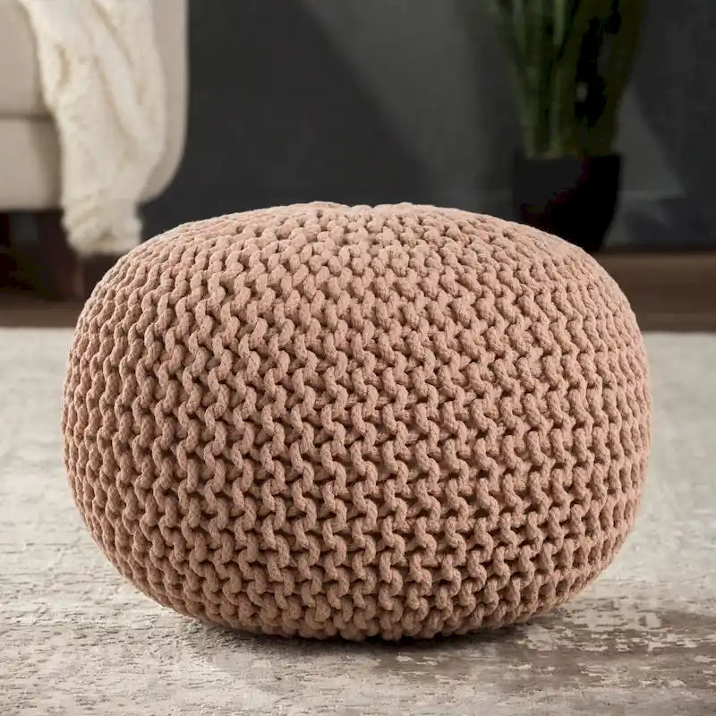 Pouf rotondo trapuntato