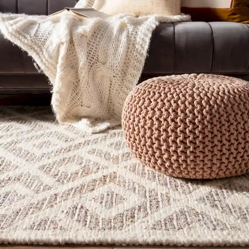 Pouf rotondo trapuntato