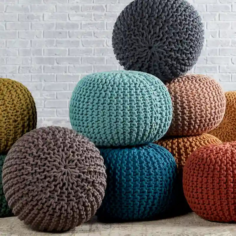 Pouf rotondo trapuntato