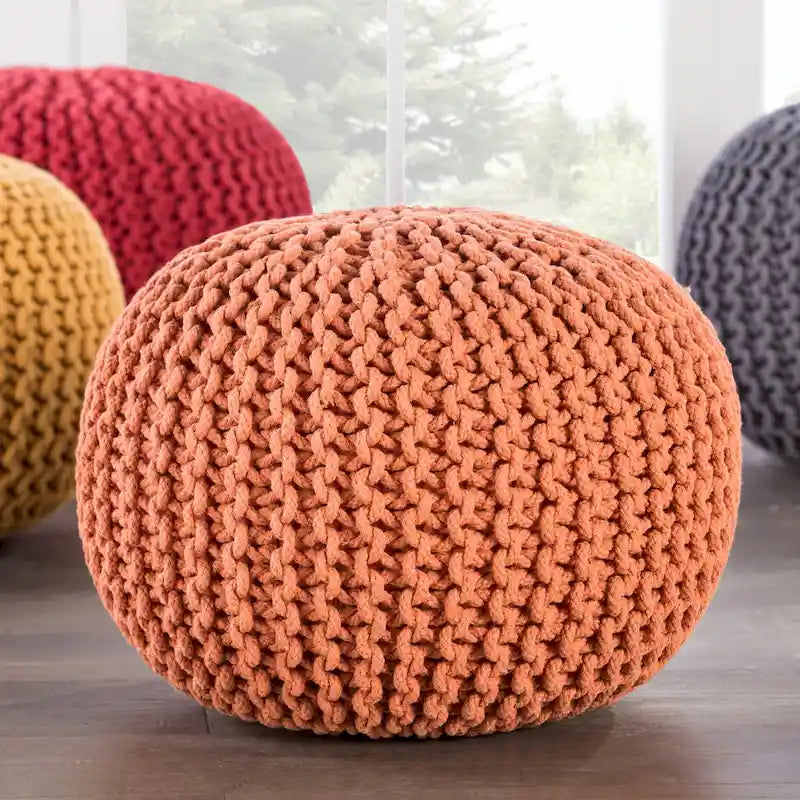 Pouf rotondo trapuntato