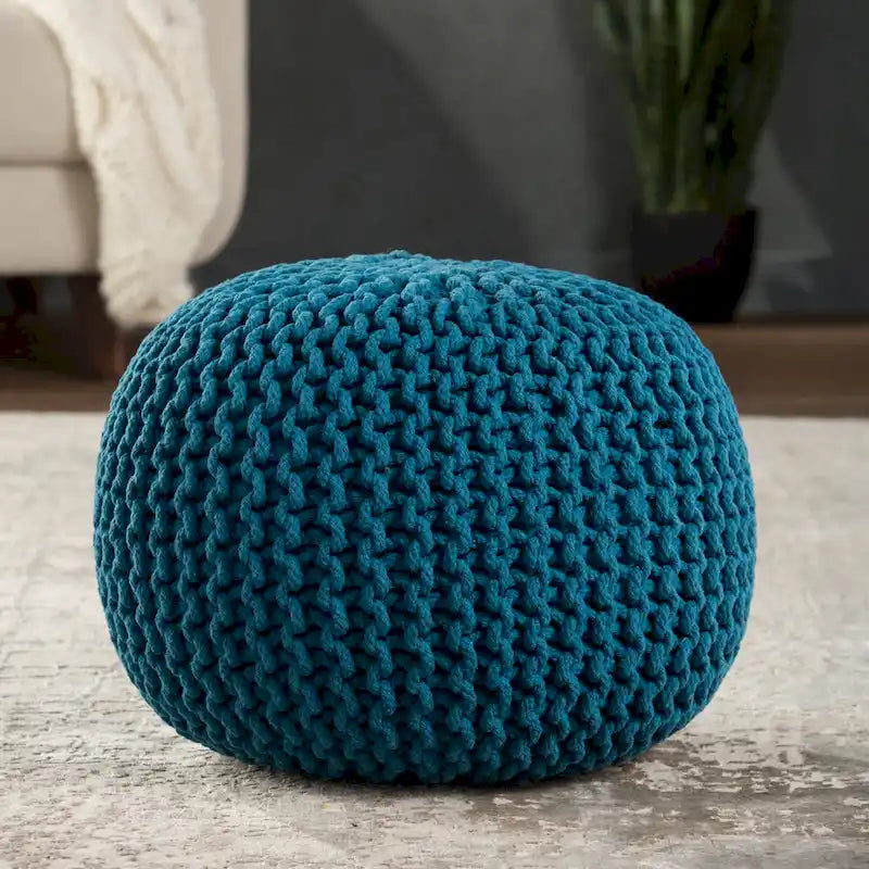 Pouf rotondo trapuntato