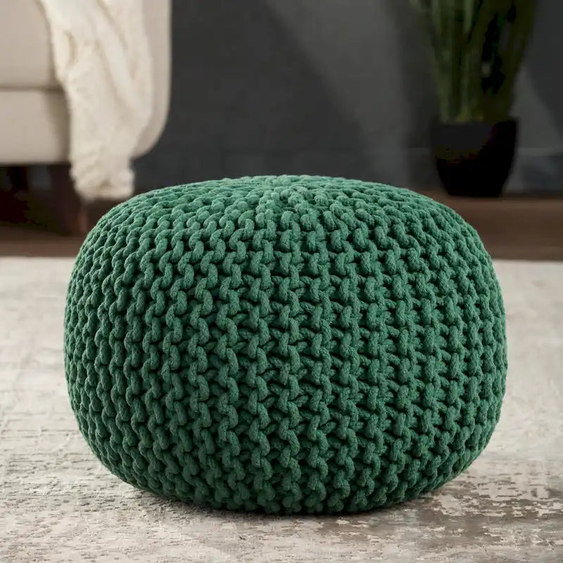 Pouf rotondo trapuntato