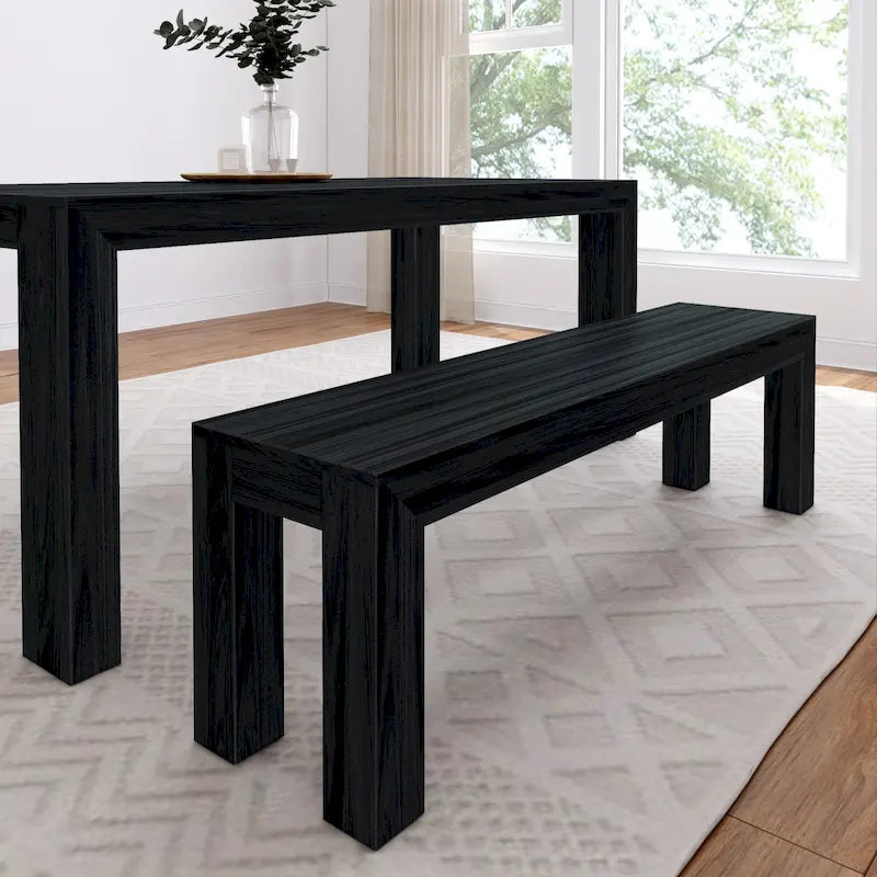 Panca da pranzo moderna in legno massiccio 61 pollici