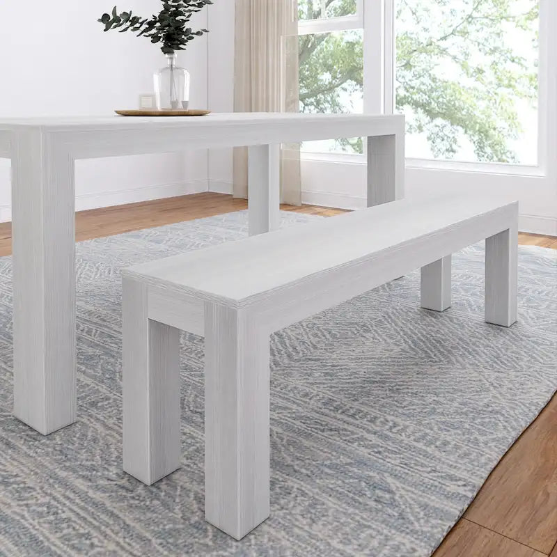 Panca da pranzo moderna in legno massiccio 61 pollici