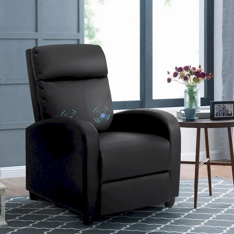 Poltrona reclinabile massaggiante in similpelle PU per home theater con seduta imbottita