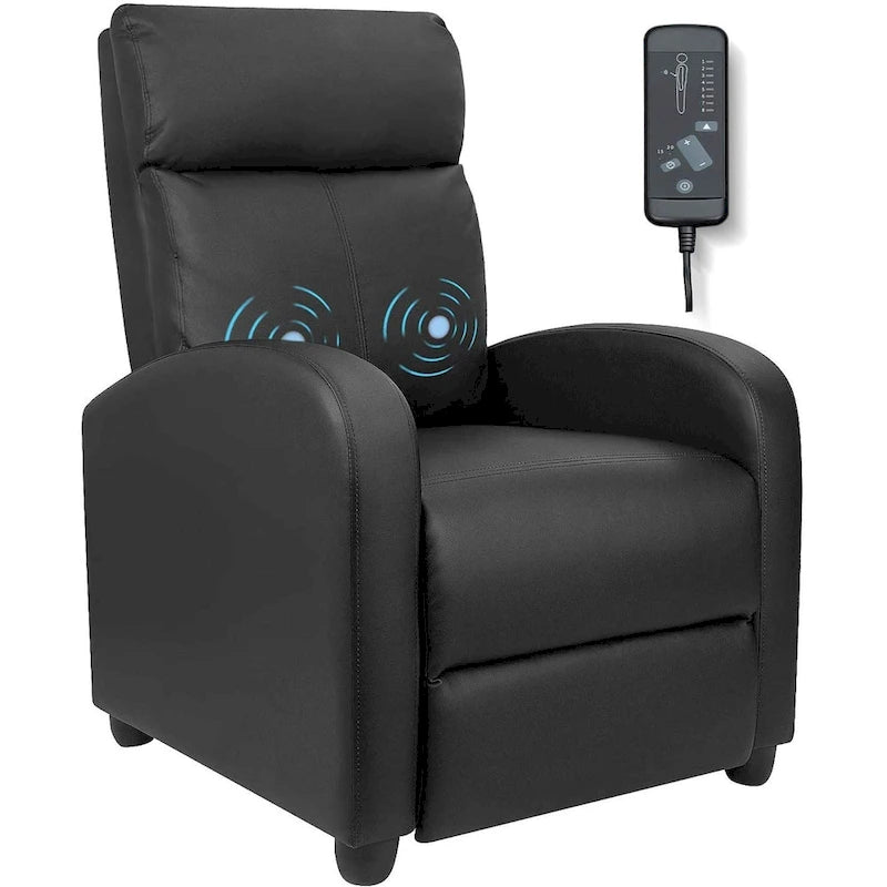Poltrona reclinabile massaggiante in similpelle PU per home theater con seduta imbottita