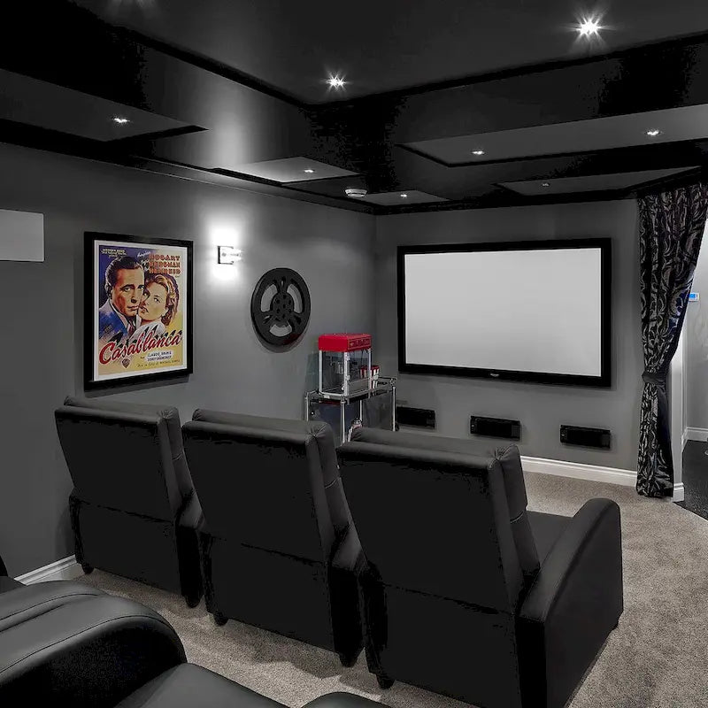 Poltrona reclinabile massaggiante in similpelle PU per home theater con seduta imbottita