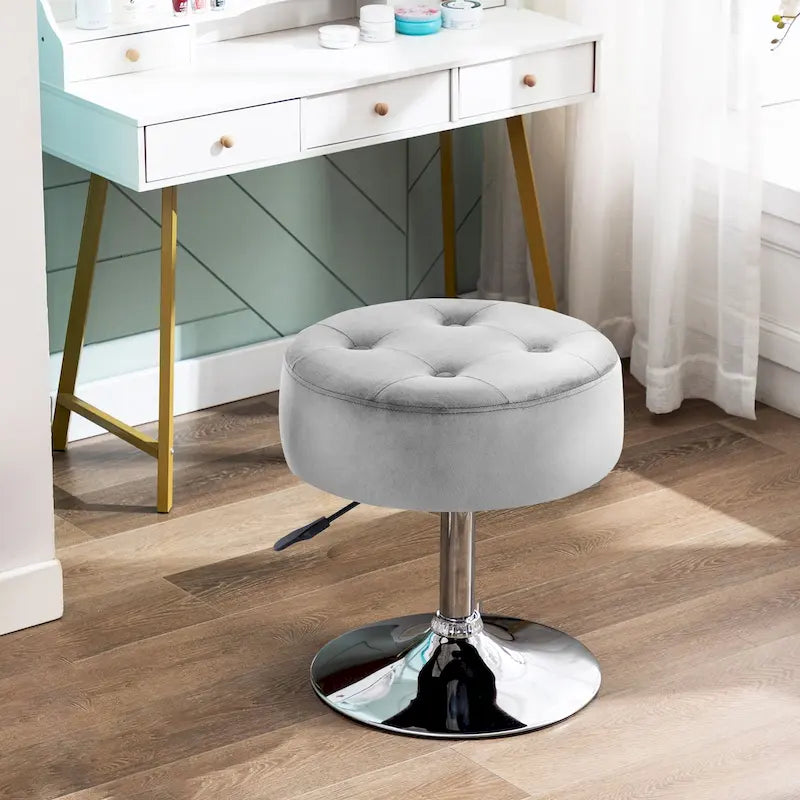 Sgabello Girevole da Toilette Rotondo Regolabile in Altezza