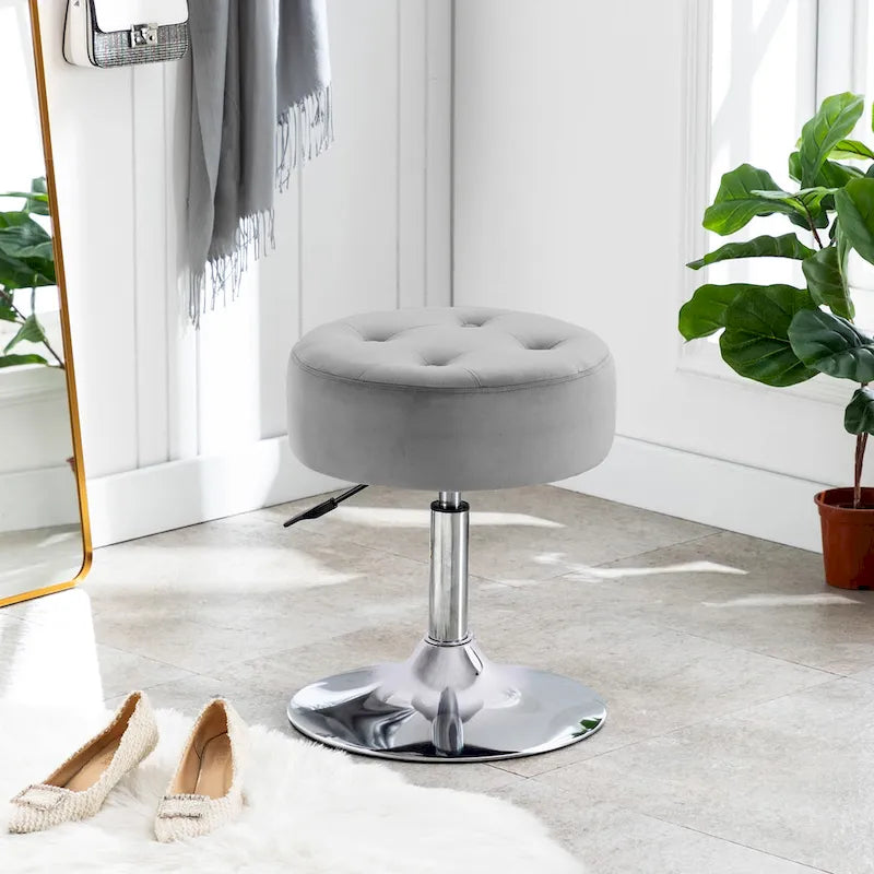 Sgabello Girevole da Toilette Rotondo Regolabile in Altezza
