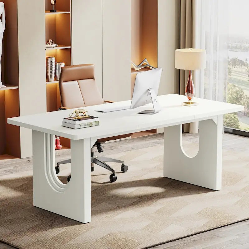 Scrivania direzionale moderna, grande scrivania per computer da 180 cm, tavolo da conferenza per riunioni
