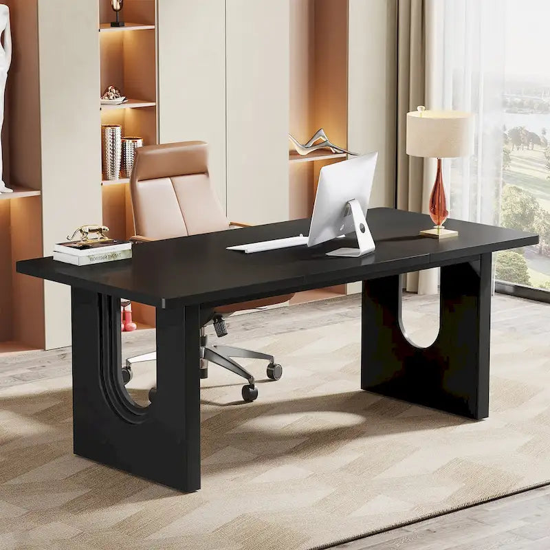 Scrivania direzionale moderna, grande scrivania per computer da 180 cm, tavolo da conferenza per riunioni