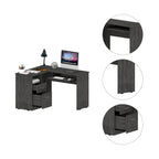 Scrivania a L con due cassetti, un ripiano e vano per CPU