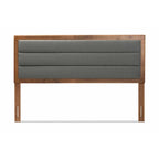 Testiera in Tessuto e Legno Moderno Contemporaneo Grigio Scuro
