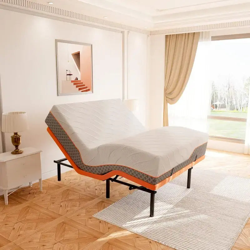 Base letto regolabile con materasso ibrido in memory foam da 35,5 cm