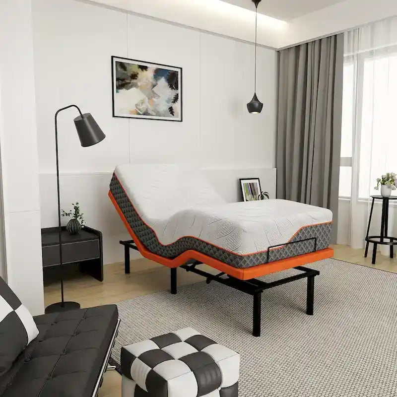 Base letto regolabile con materasso ibrido in memory foam da 35,5 cm