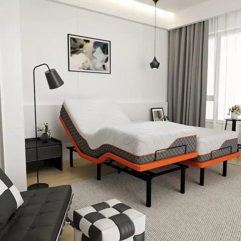 Base letto regolabile con materasso ibrido in memory foam da 35,5 cm