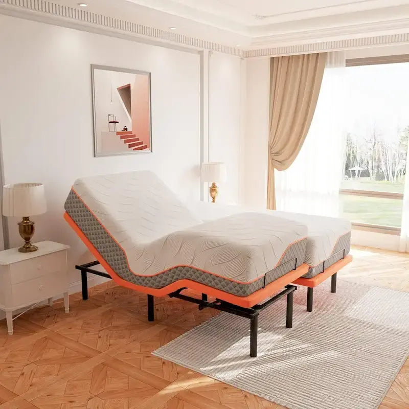 Base letto regolabile con materasso ibrido in memory foam da 35,5 cm