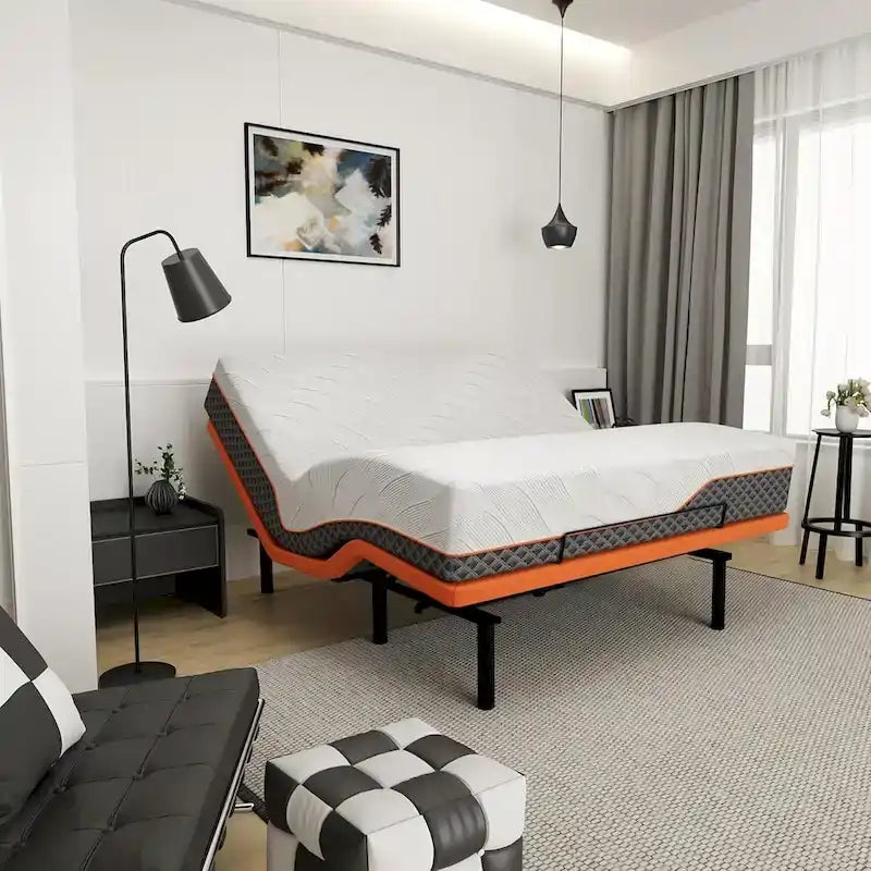 Base letto regolabile con materasso ibrido in memory foam da 35,5 cm