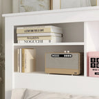 Testiera libreria Timechee Queen con luce RGB e ripiano regolabile