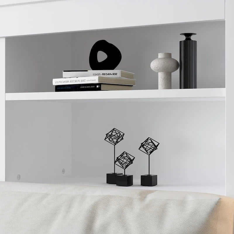 Testiera libreria Timechee Queen con luce RGB e ripiano regolabile