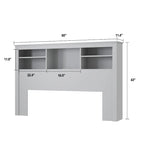 Testiera libreria Timechee Queen con luce RGB e ripiano regolabile