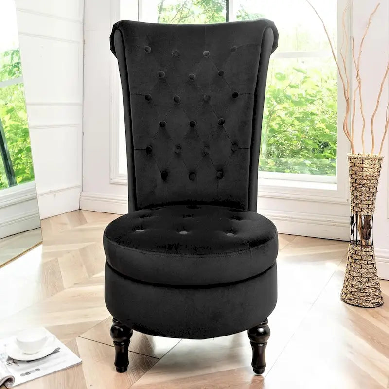 Gosser 20 Wide Velvet High Back Vanity Chair