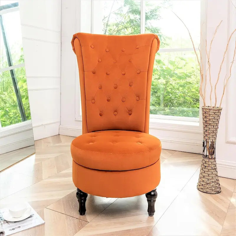 Sedia da toeletta alta in velluto larga 50 cm, stile retrò, capitonné
