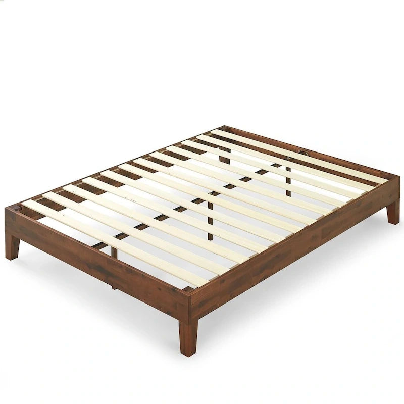 Letto a piattaforma in legno massello antico espresso Deluxe