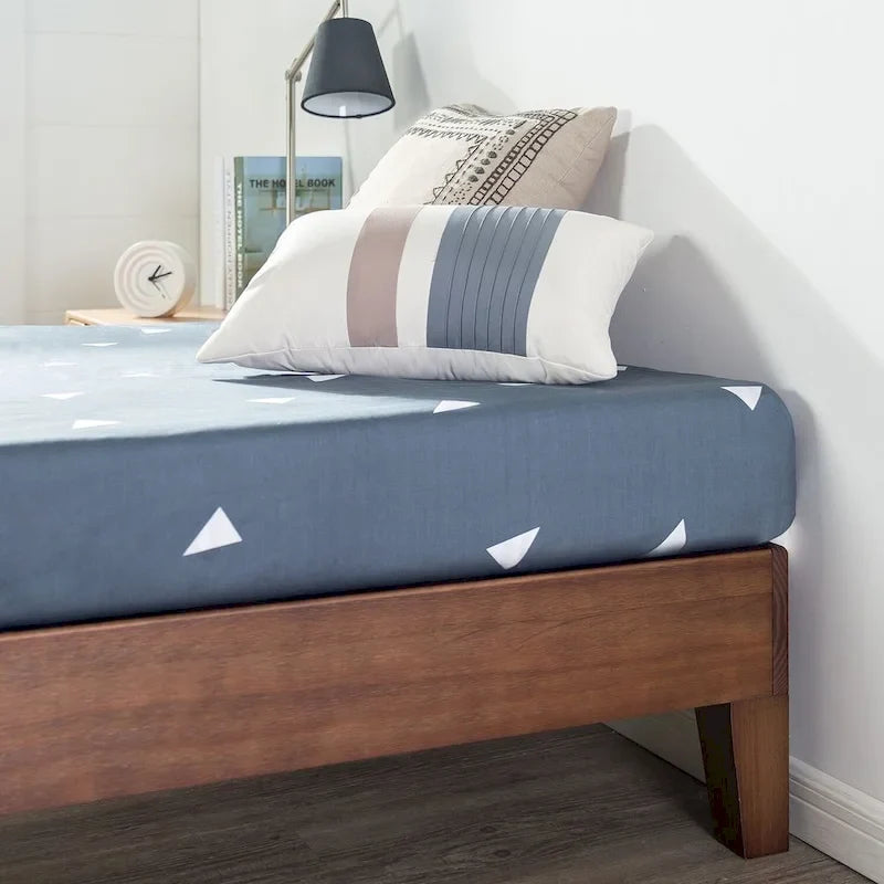 Letto a piattaforma in legno massello antico espresso Deluxe