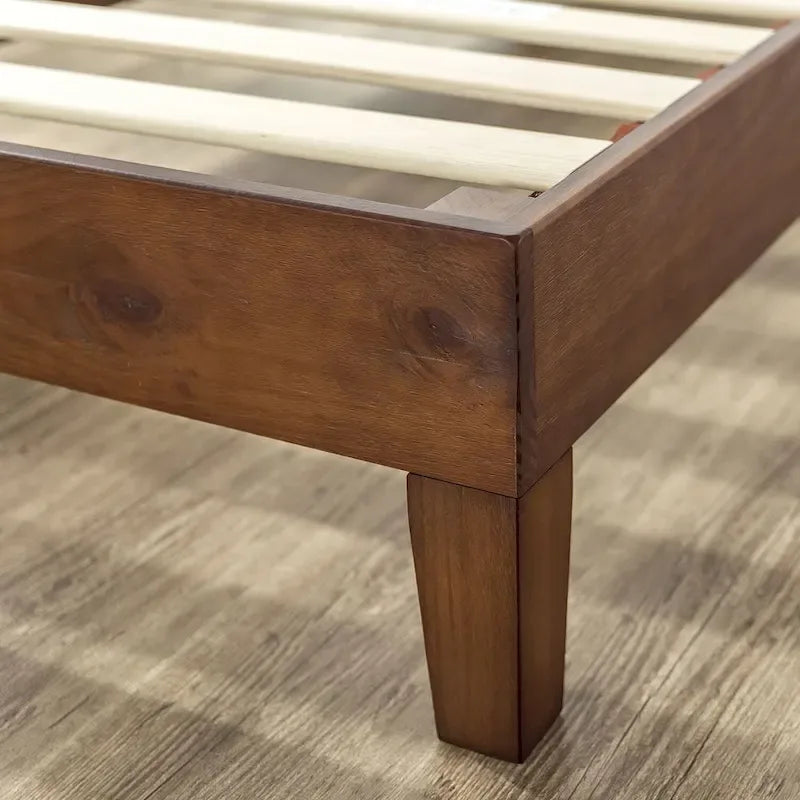 Letto a piattaforma in legno massello antico espresso Deluxe