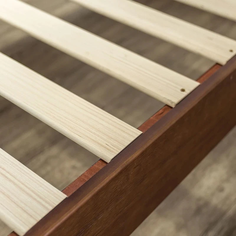 Letto a piattaforma in legno massello antico espresso Deluxe