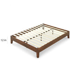Letto a piattaforma in legno massello antico espresso Deluxe