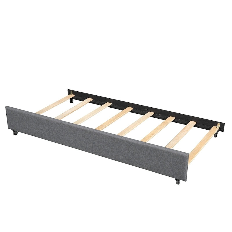 Letto a piattaforma imbottito con letto estraibile