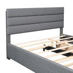 Letto a piattaforma imbottito con letto estraibile