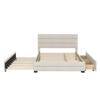 Letto a piattaforma imbottito con letto estraibile