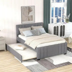 Letto a piattaforma imbottito con letto estraibile