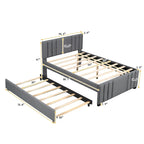 Letto a piattaforma imbottito con letto estraibile