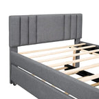 Letto a piattaforma imbottito con letto estraibile