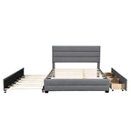 Letto a piattaforma imbottito con letto estraibile