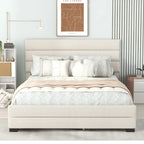 Letto a piattaforma imbottito con letto estraibile