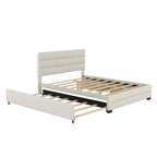 Letto a piattaforma imbottito con letto estraibile