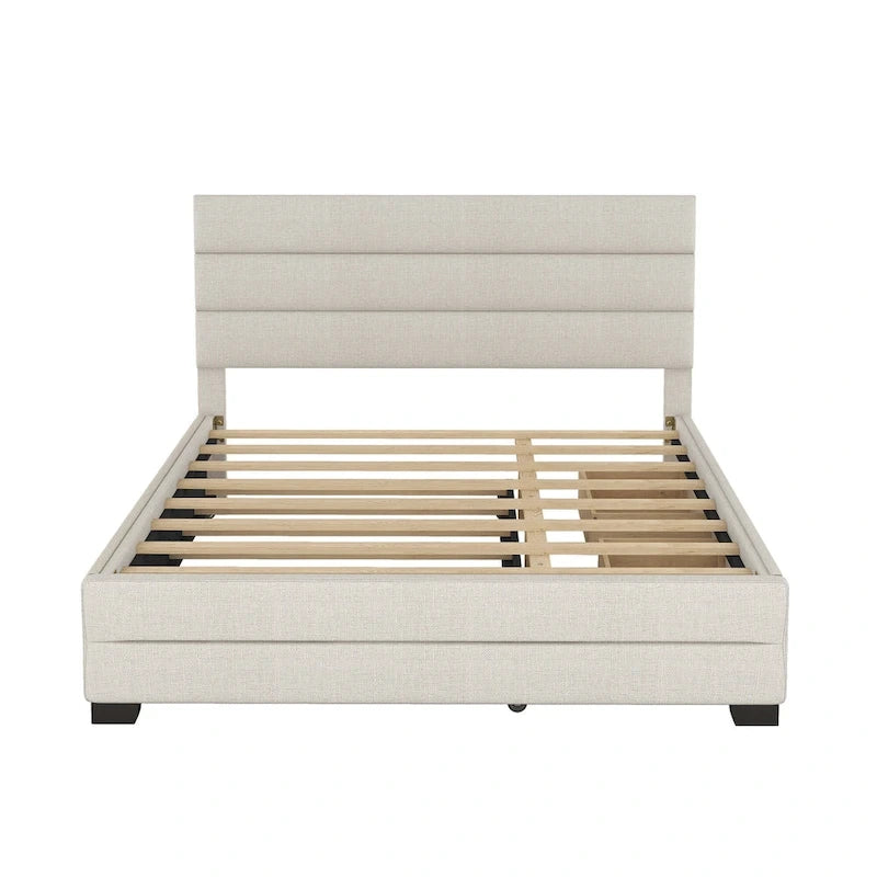 Letto a piattaforma imbottito con letto estraibile