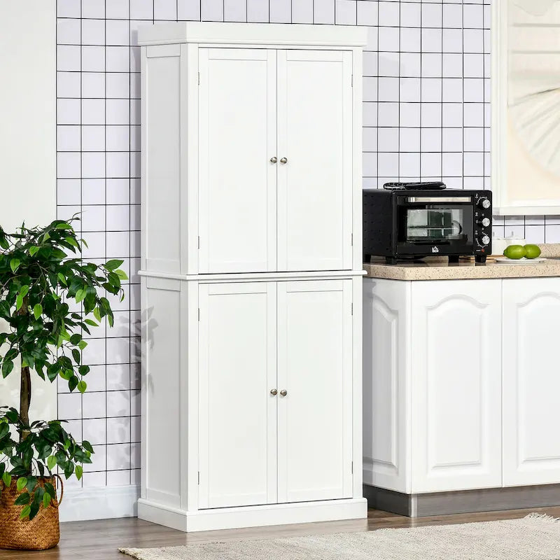 Dispensa moderna a libera installazione a 4 ante con 6 ripiani per cucina