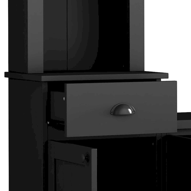 Mobile TV con ponte, porta TV con ripiani regolabili per TV fino a 75 pollici, due console multimediali