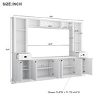 Mobile TV con ponte, porta TV con ripiani regolabili per TV fino a 75 pollici, due console multimediali