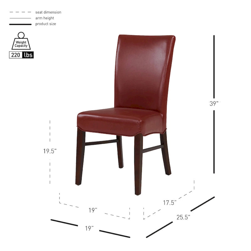 Set di 2 sedie da pranzo in pelle rigenerata