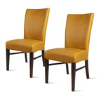 Set di 2 sedie da pranzo in pelle rigenerata