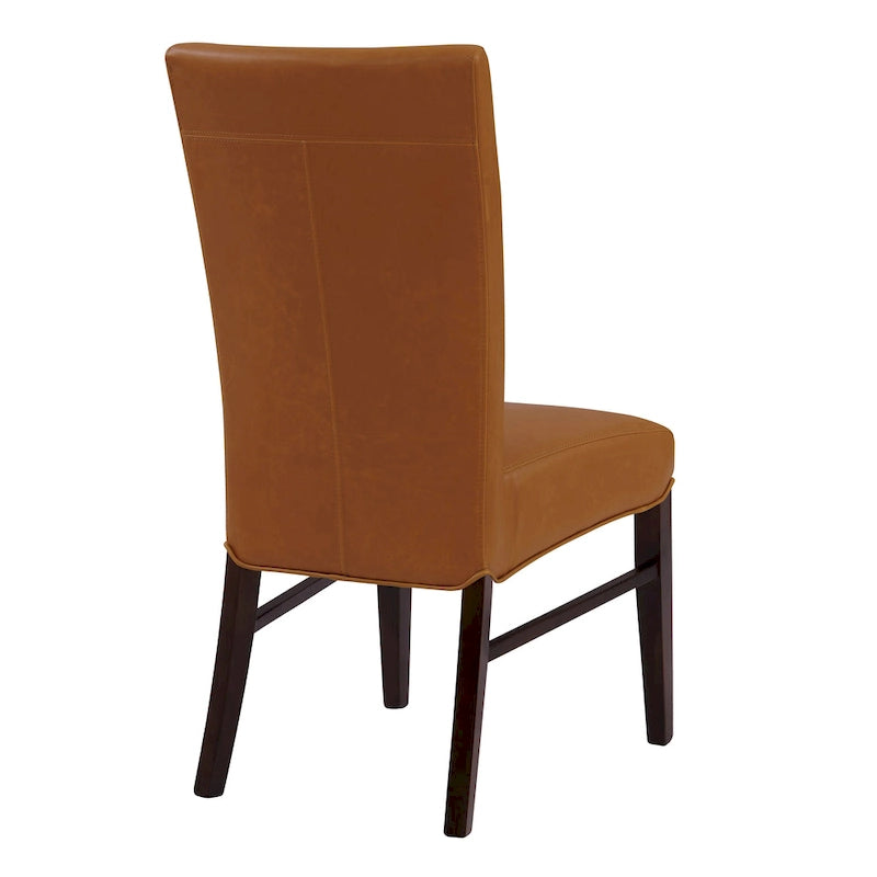 Set di 2 sedie da pranzo in pelle rigenerata